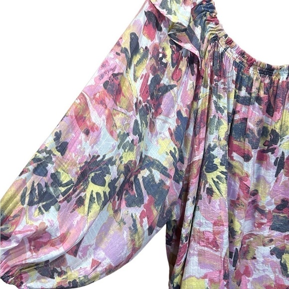 Zac & Rachel Women’s Plus Size Floral Tie Dye Multi-Colored Blouse Size-2X - Picture 5 of 11